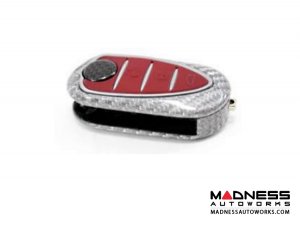 Alfa Romeo 4C Key Fob Cover - Carbon Fiber - White Candy